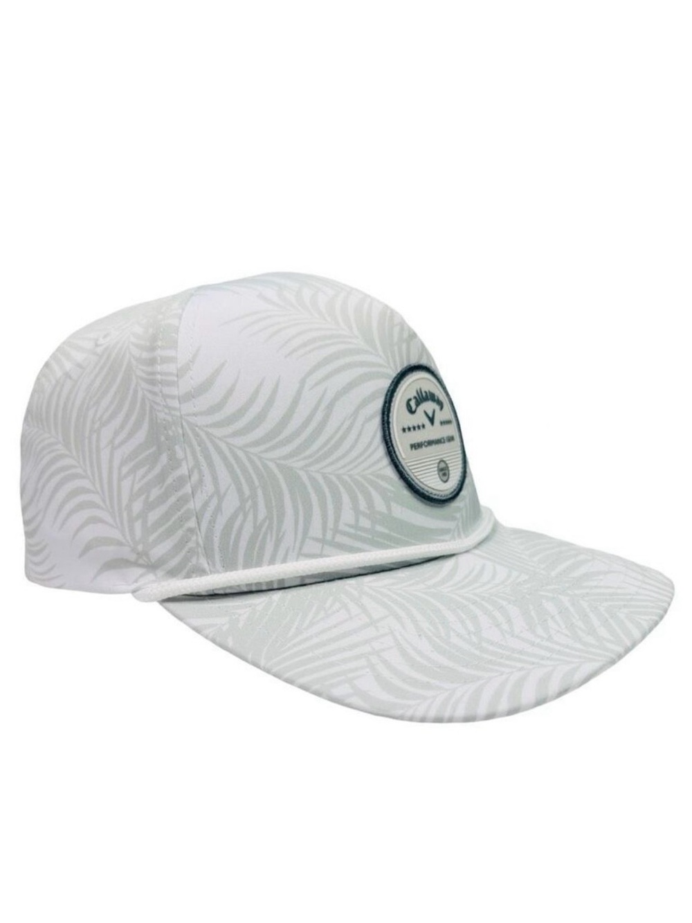 Callaway Bogey Free White and Light Gray Palm-Print Golf Cap Hat Adjustable NWT - Picture 4 of 6